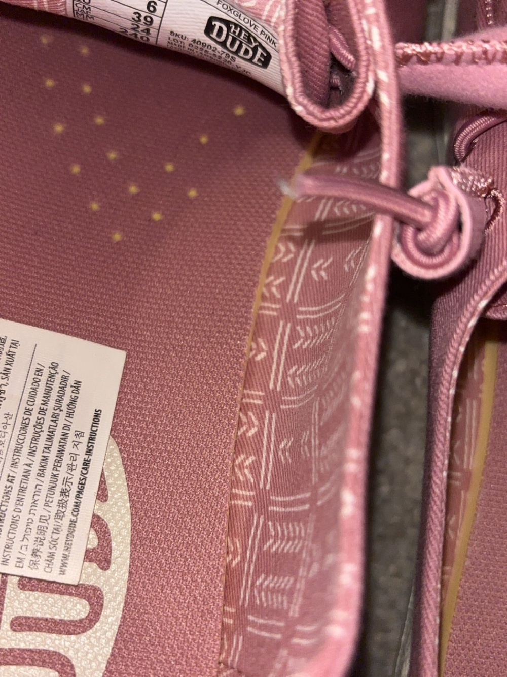 Wendy canvas stretch women’s hey dudes in foxglove pink - Picture 6 of 9